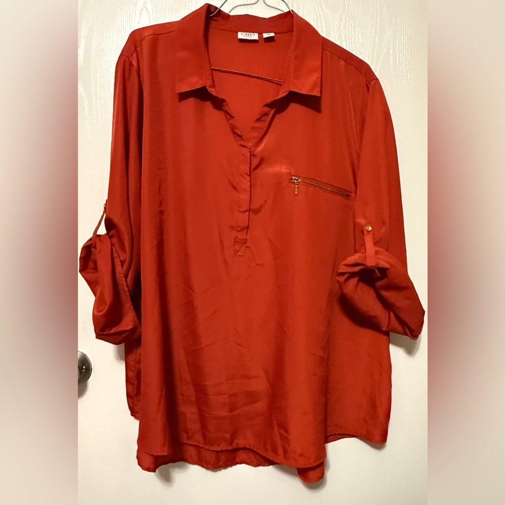 Cato Vibrant Red Orange Top